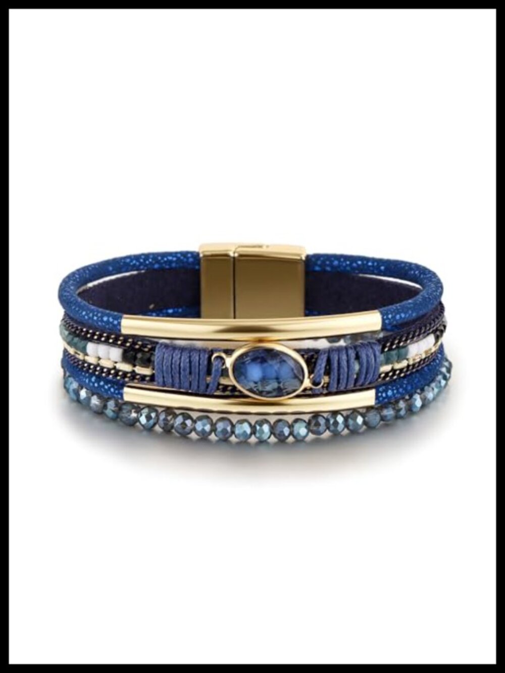 Leather Wrap Bracelet Boho Stacked Cuff Bangle Women